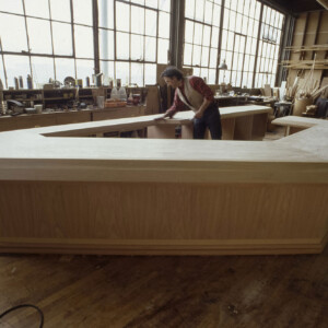 18) reception desk 1, oak