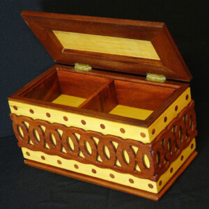 4) jewlery box, maple, mahogany