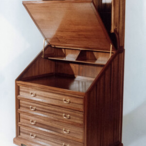 9) antique map cabinet, mahogany