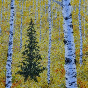 9) pine and birch, 18 x 24